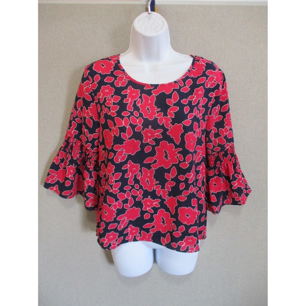 Simply Styled by Sears 3/4 Bell Sleeve Floral Top Size Small
